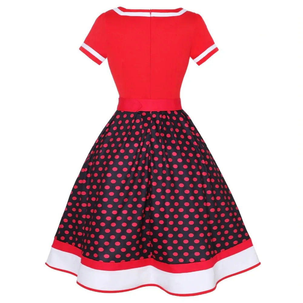 Robe Pin-Up  Rouge Noir