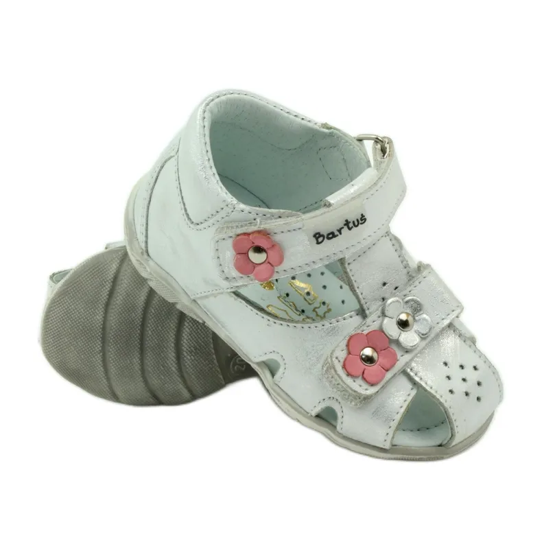 Sandales avec Velcro Bartuś 120 argent gris