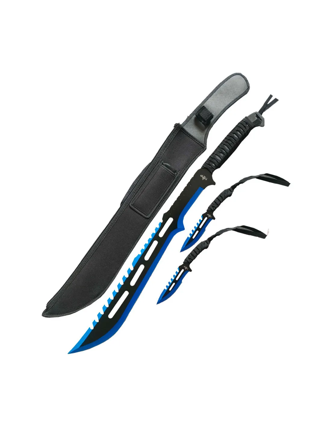 Set Coupe-canne Machete et 2 couteaux de lancer ⚔️ Boutique Épées