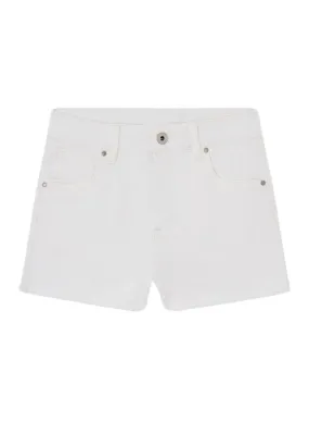 Short Pepe Jeans A-Line Relaxed Blanc pour fille