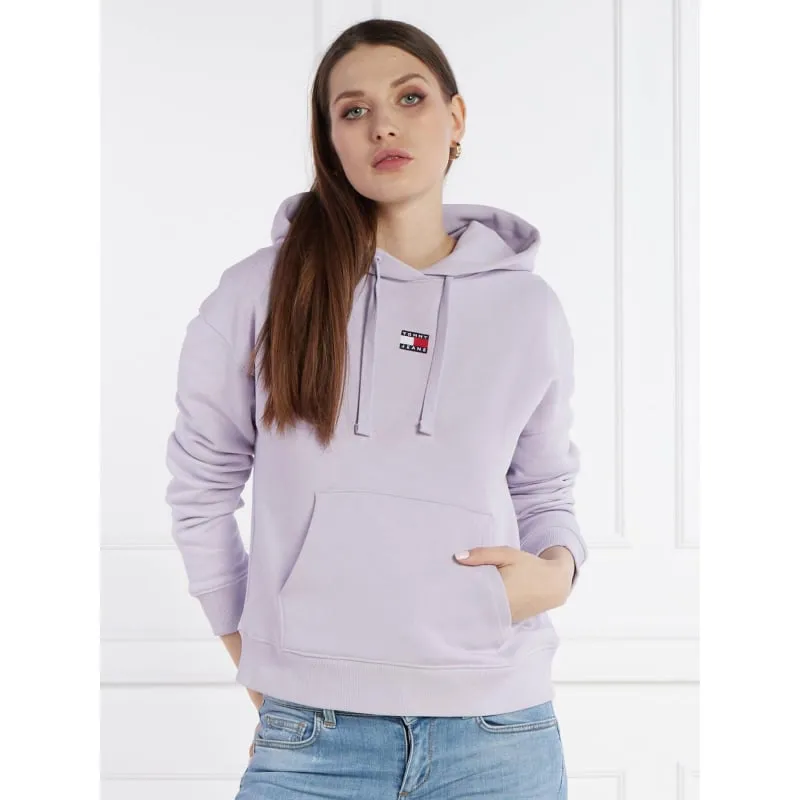 Sweat à capuche badge violet femme - Tommy Jeans | wimod