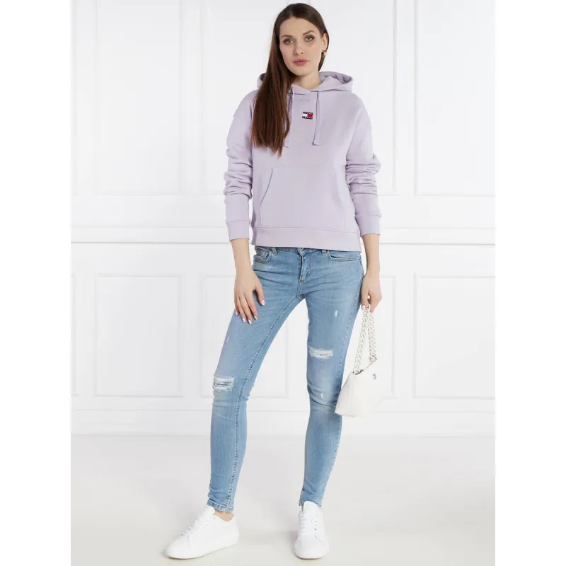 Sweat à capuche badge violet femme - Tommy Jeans | wimod