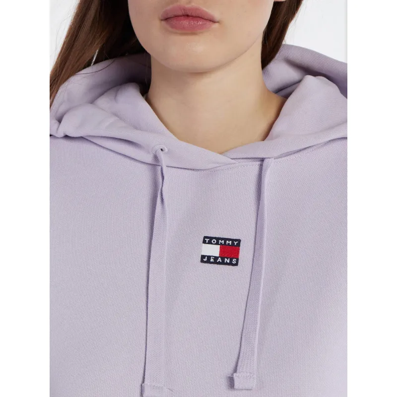 Sweat à capuche badge violet femme - Tommy Jeans | wimod