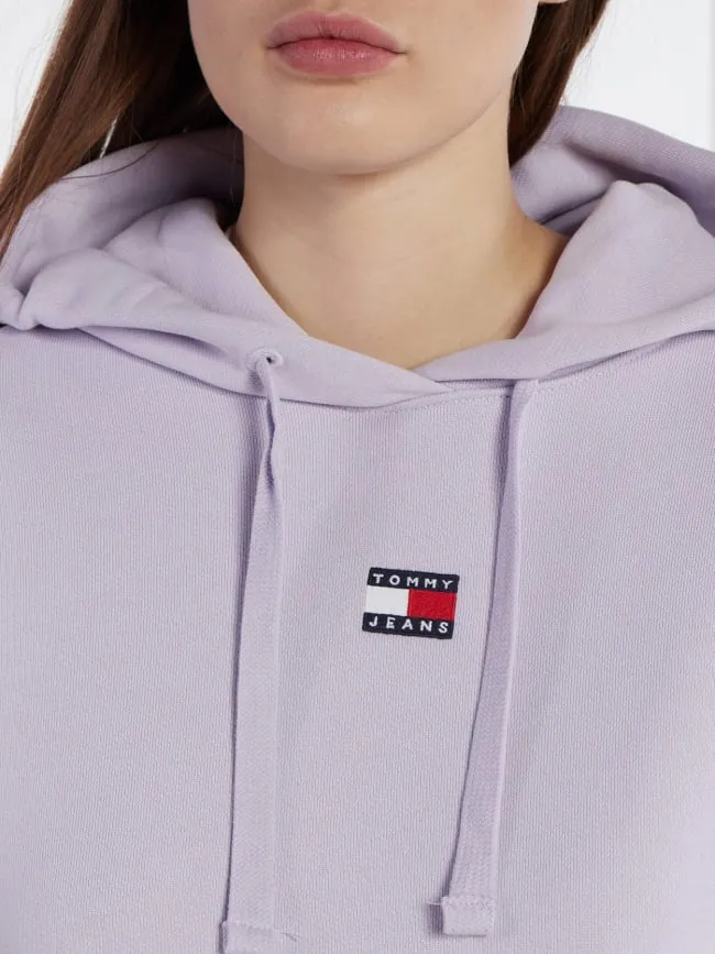 Sweat à capuche badge violet femme - Tommy Jeans | wimod