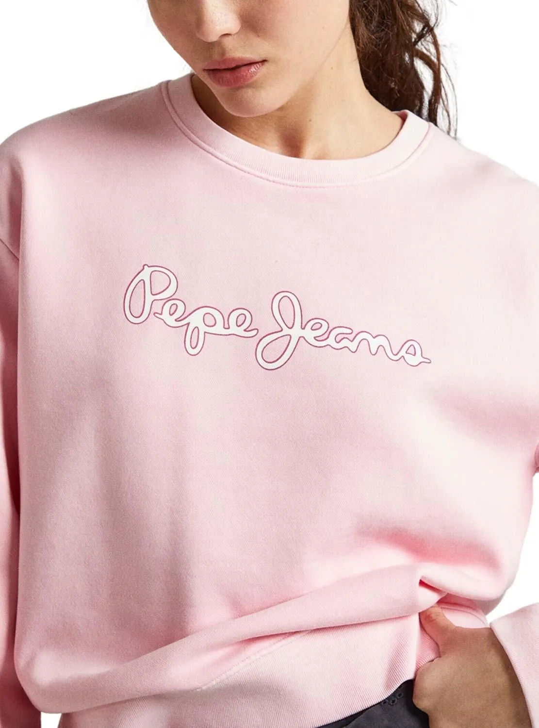 Sweatshirt Pepe Jeans en laine rose pour femme