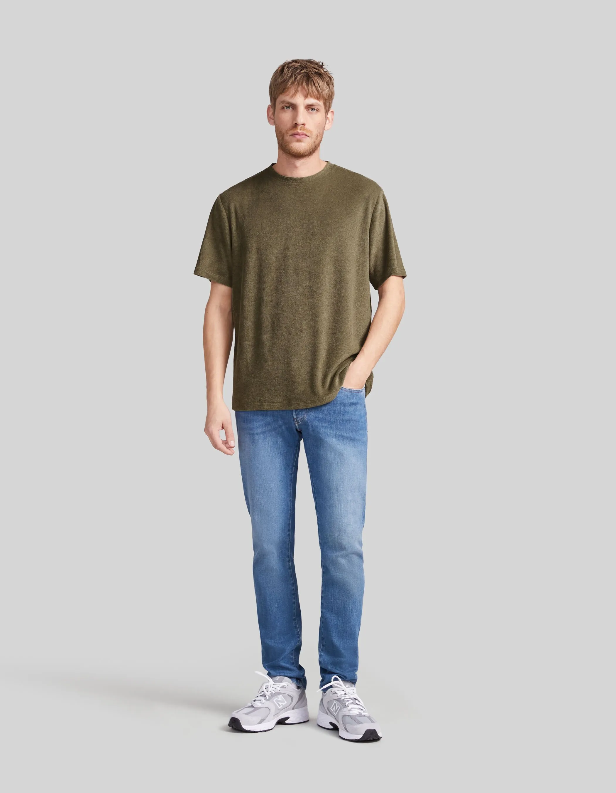 T-shirt army green en éponge Homme