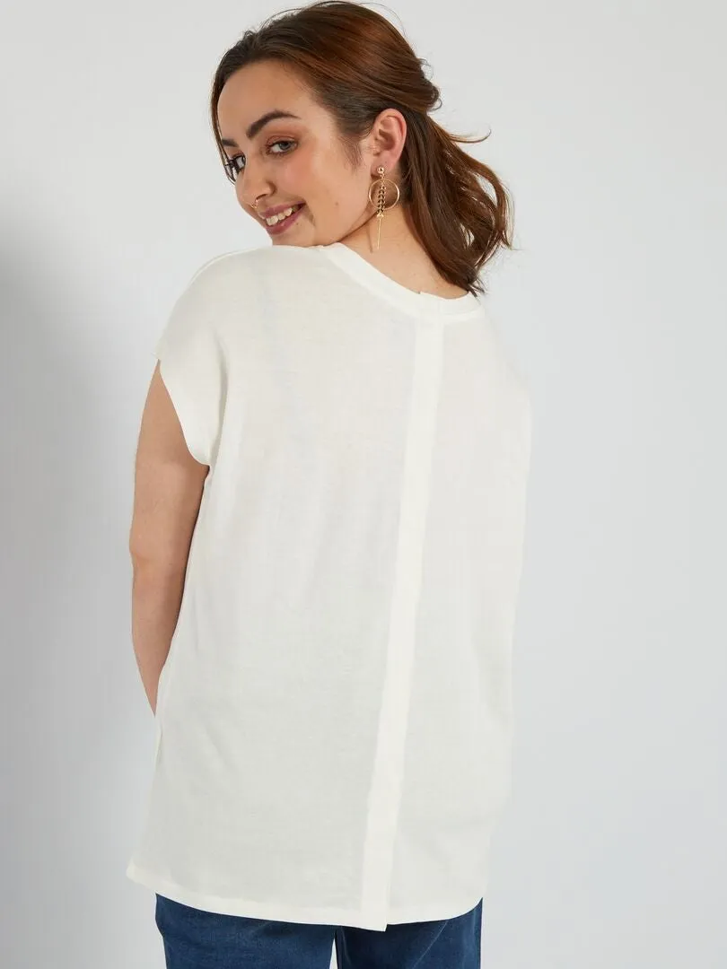 T-shirt en jersey avec ouverture scratch - So Easy - Blanc