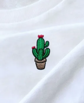 T-Shirt femme Cactus pot (brodé)