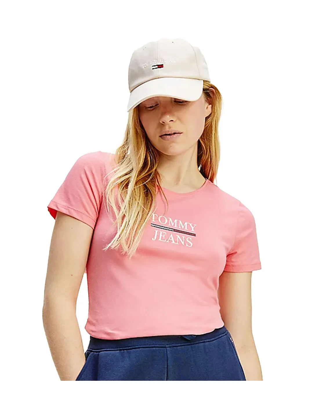 T-shirt femmes Tommy Jeans ref 53404 TIF Rose