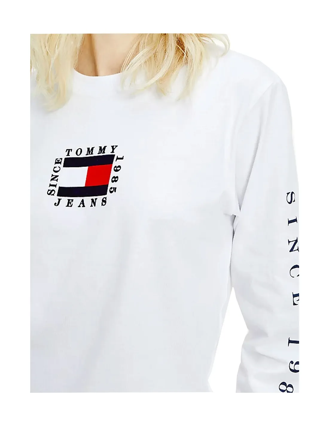 T-shirt manches longues Tommy Jeans ref_51532 YBR Blanc