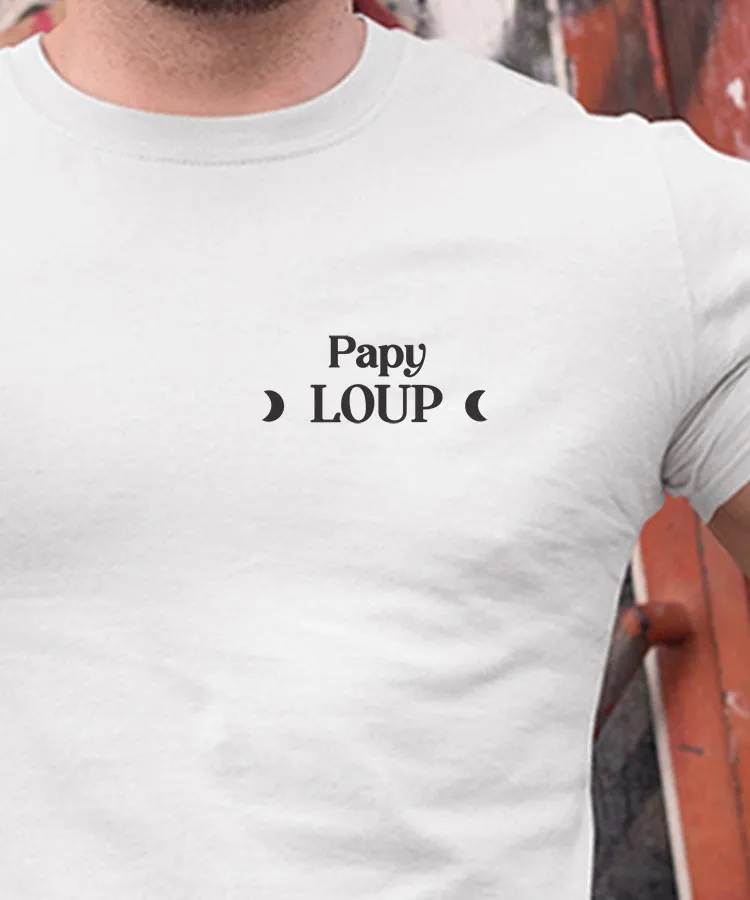 T-Shirt Papy Loup lune coeur Pour homme