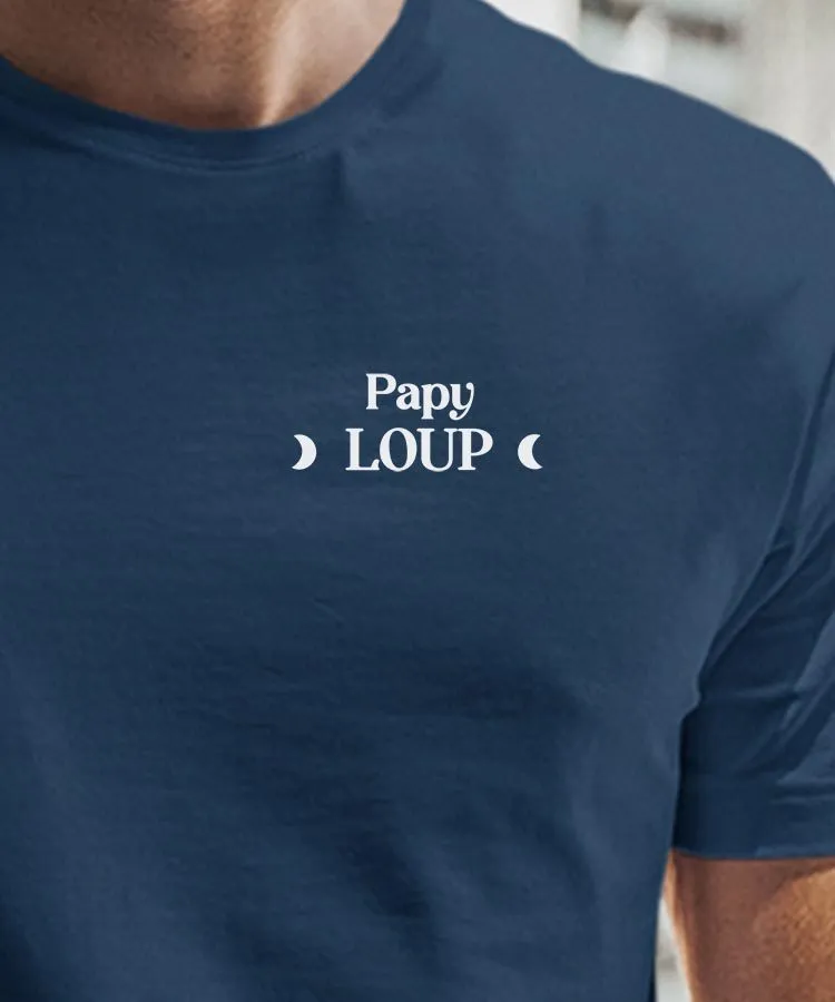 T-Shirt Papy Loup lune coeur Pour homme