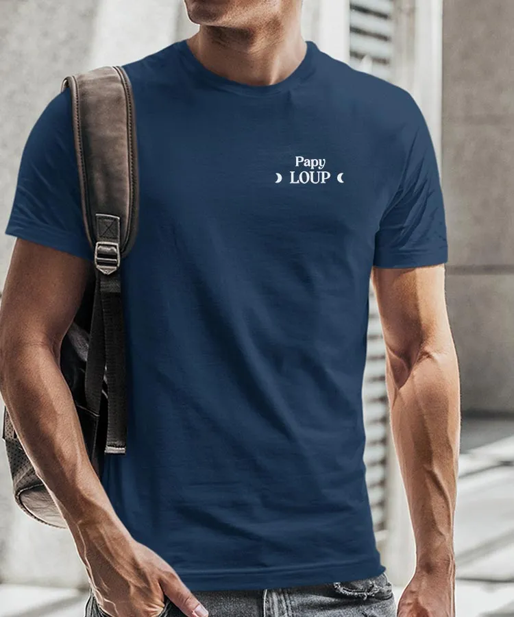 T-Shirt Papy Loup lune coeur Pour homme