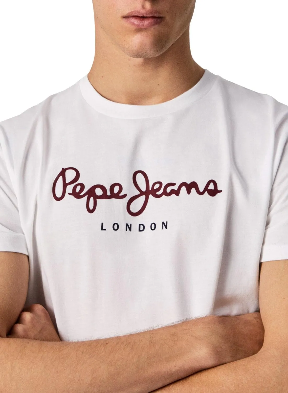 T-Shirt Pepe Jeans Eggo Blanc pour Homme