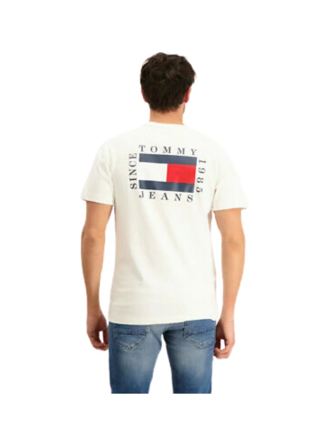 T shirt Tommy Jeans Ref 51404 ybr Blanc