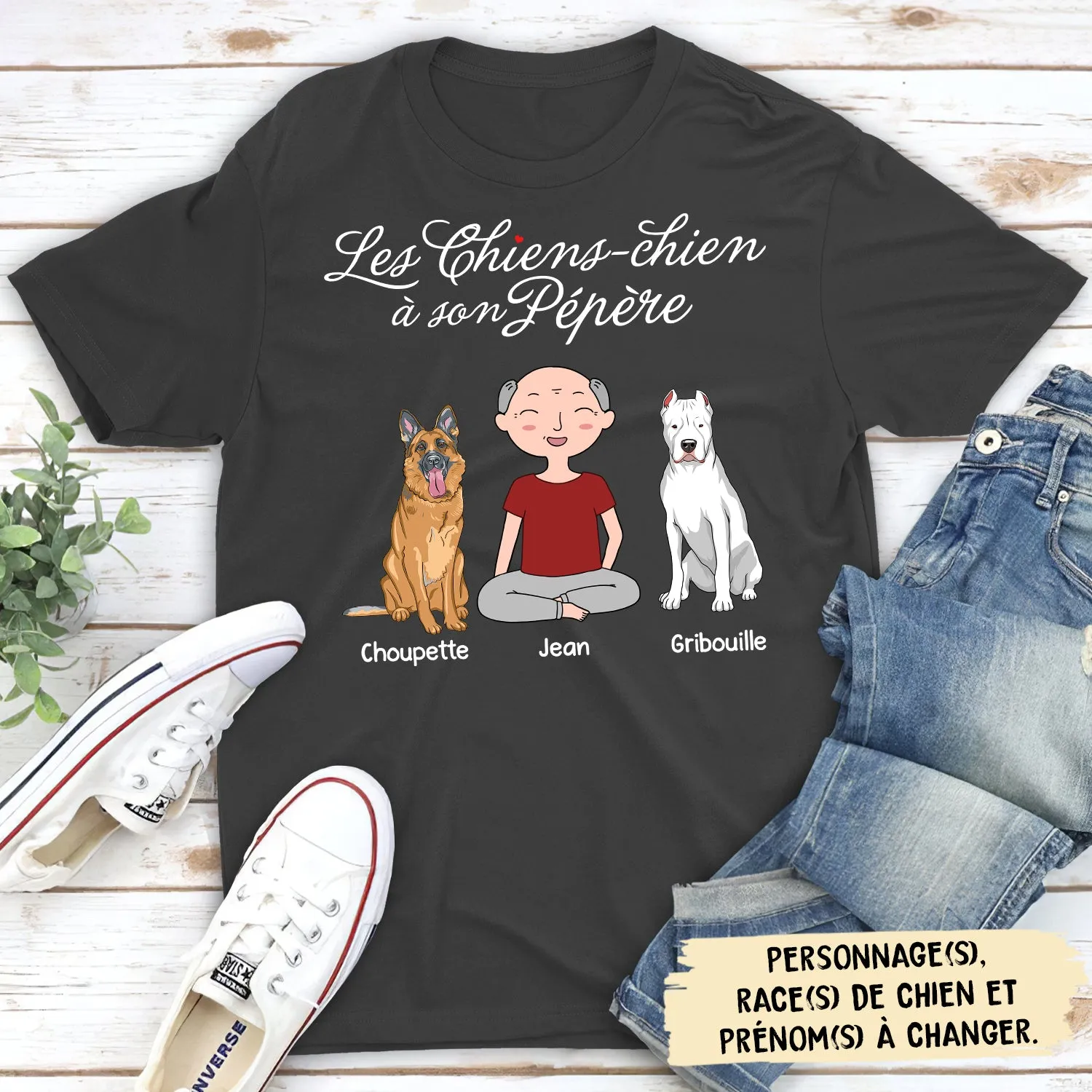 T-shirt Unisex Personnalisé - Le Chien-Chien À Sa Mémère