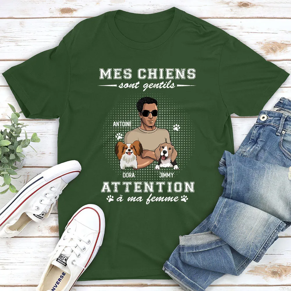 T-shirt Unisex Personnalisé - Mon Chien Est Gentil