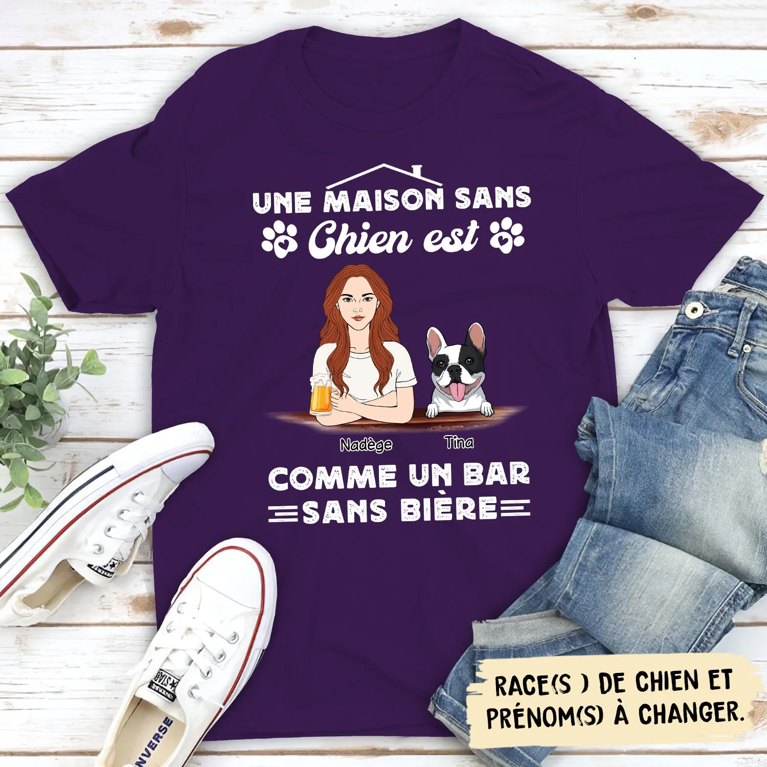 T-shirt Unisex Personnalisé - Une Maison Sans Chien