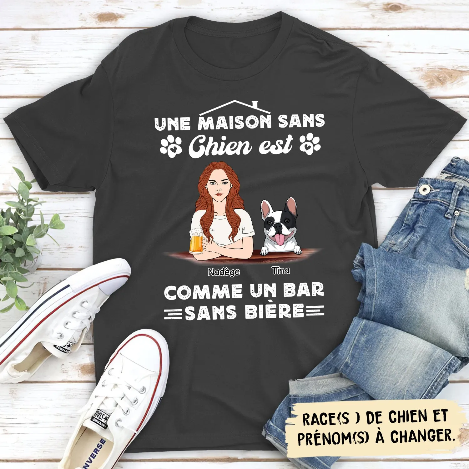 T-shirt Unisex Personnalisé - Une Maison Sans Chien