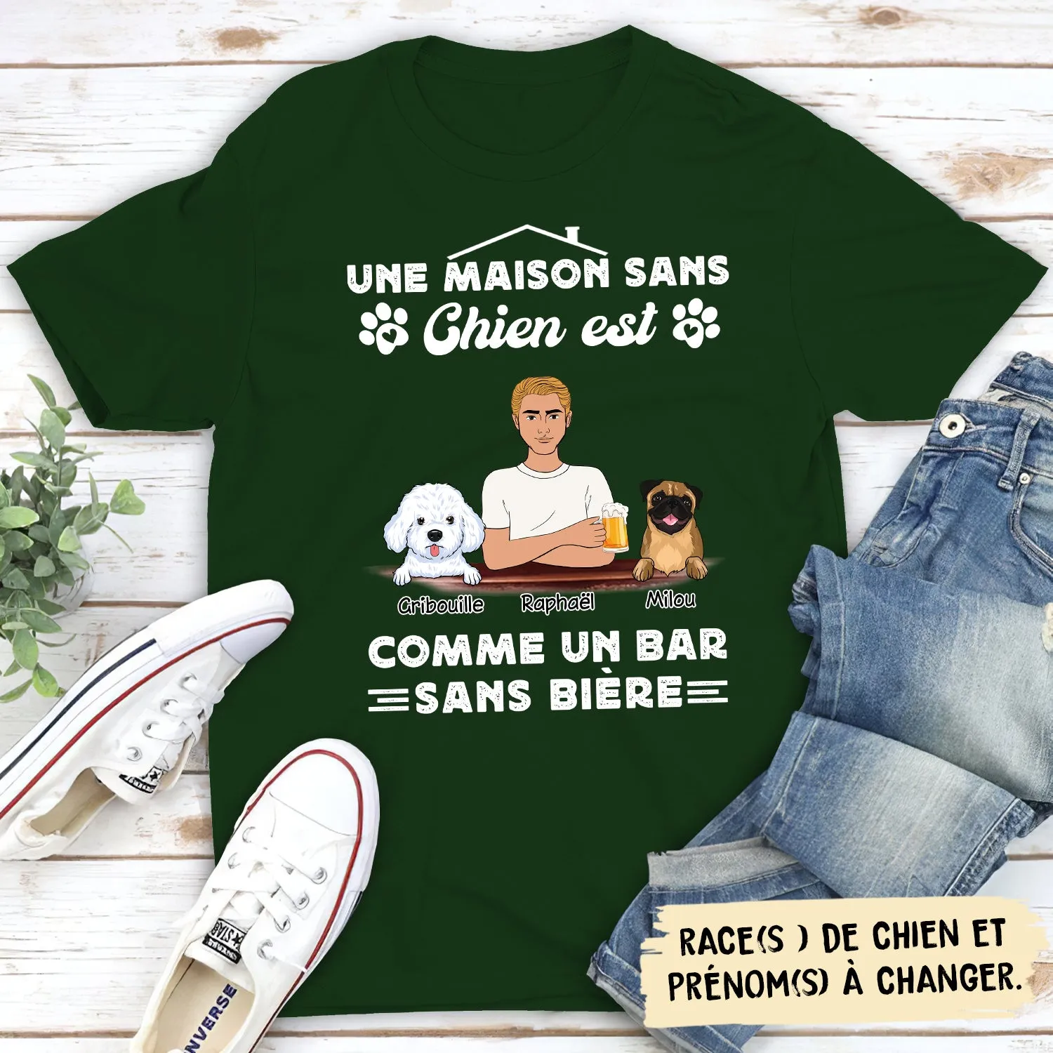 T-shirt Unisex Personnalisé - Une Maison Sans Chien