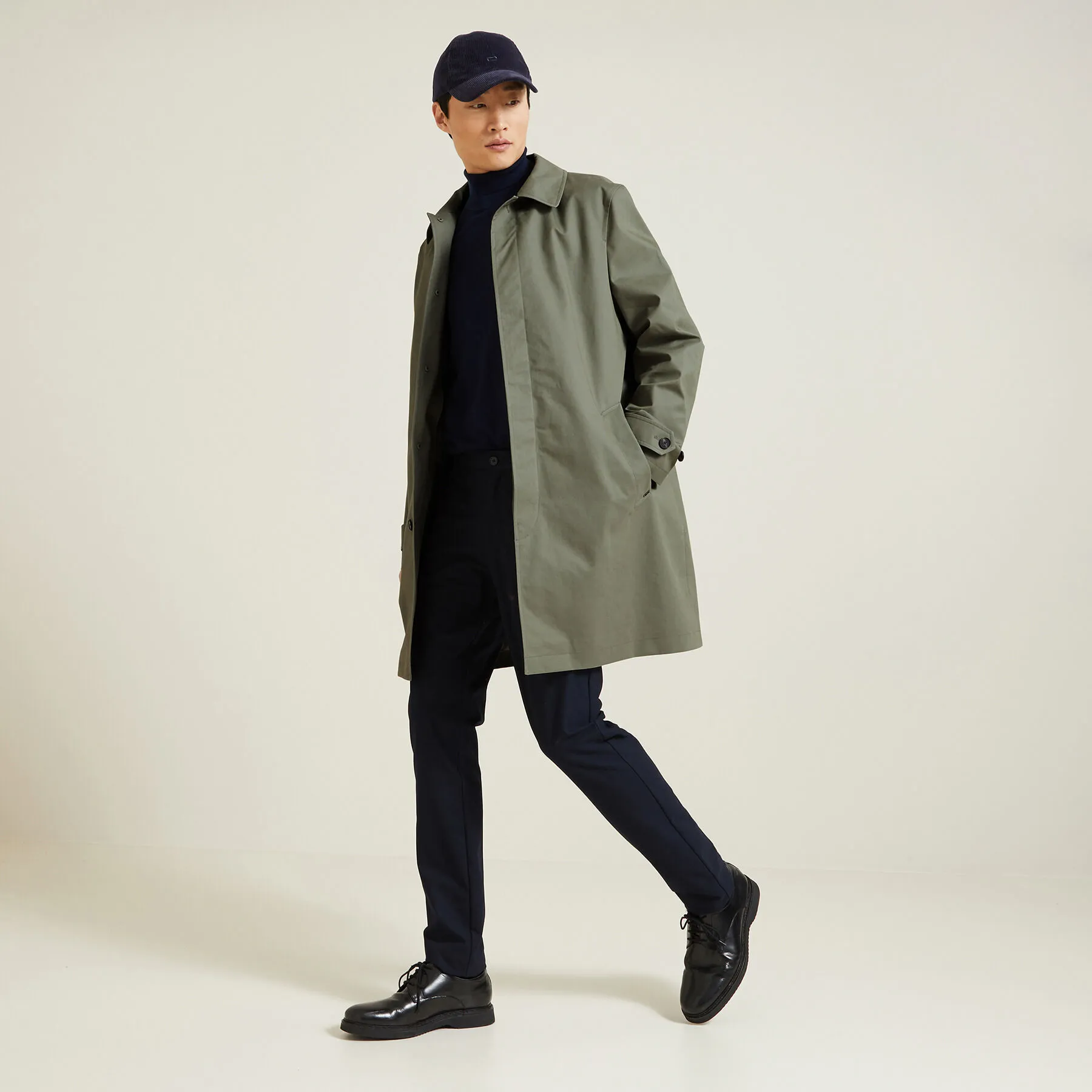 Trench col chemise avec doublure amovible Vert kaki | Jules