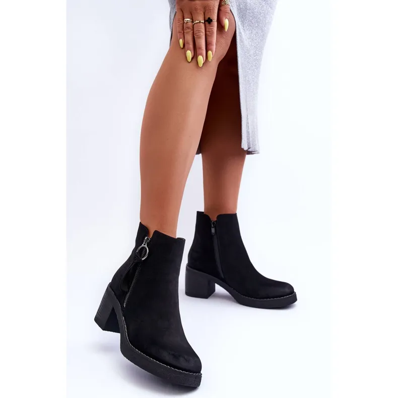 WS1 Bottes Classiques en Daim pour Femme Noir Limoso le noir