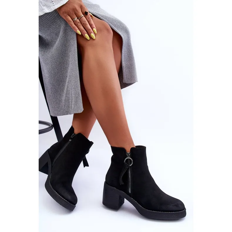 WS1 Bottes Classiques en Daim pour Femme Noir Limoso le noir