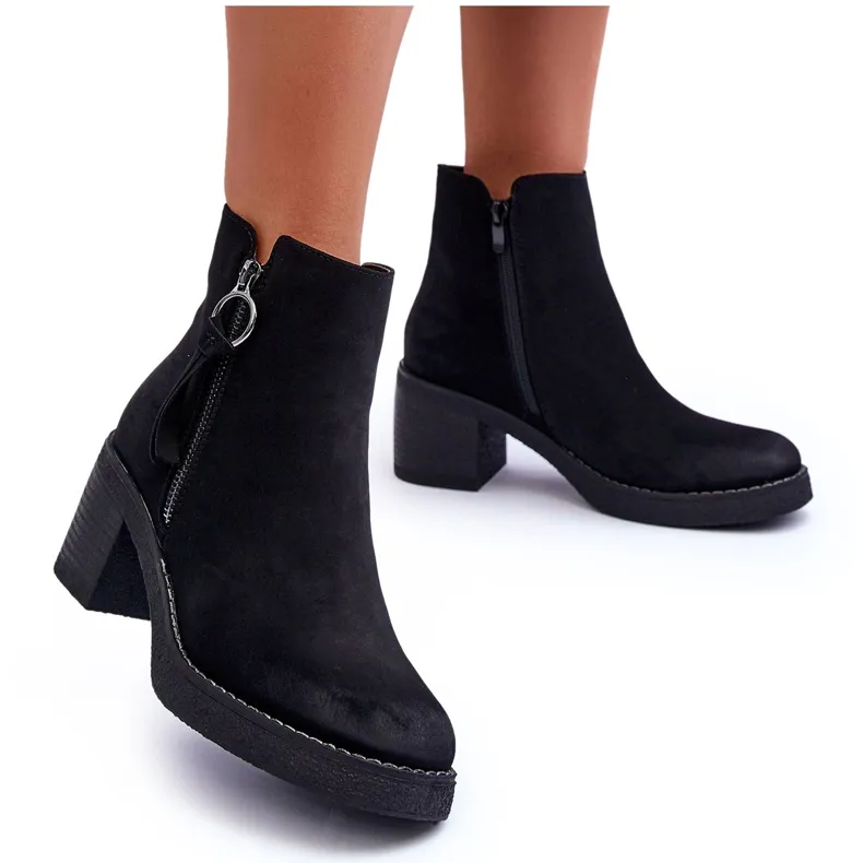 WS1 Bottes Classiques en Daim pour Femme Noir Limoso le noir